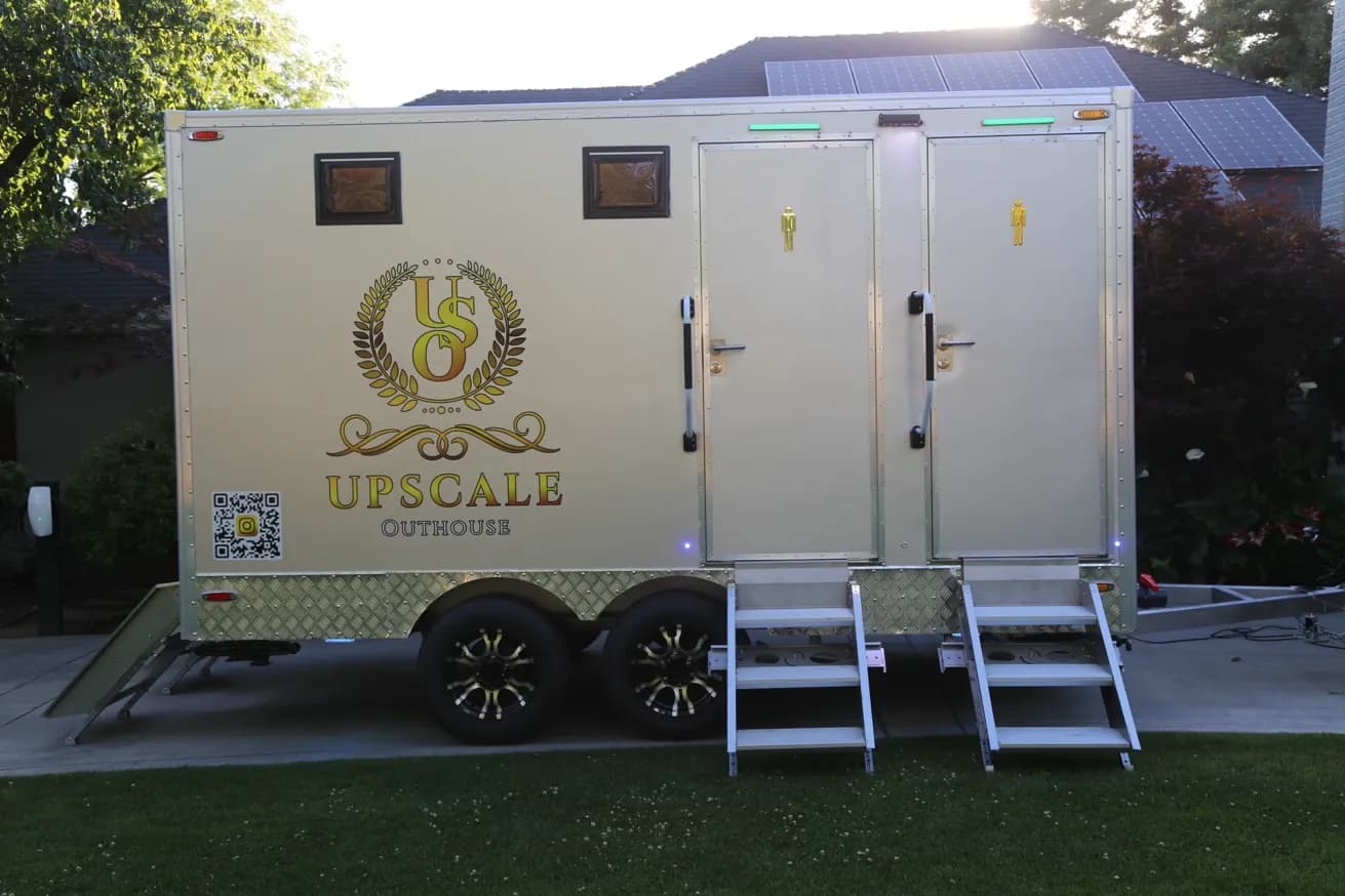 Upscale Outhouse luxury bathroom trailer