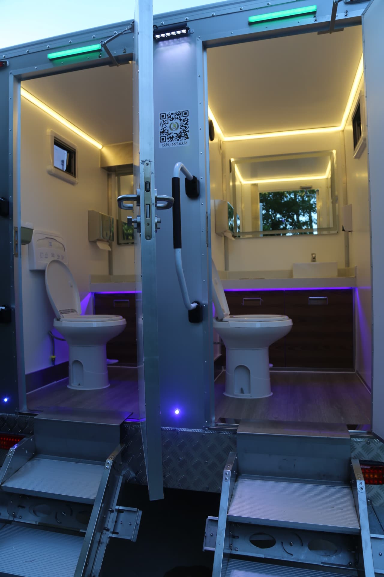 Interior entry of the luxury restroom trailer